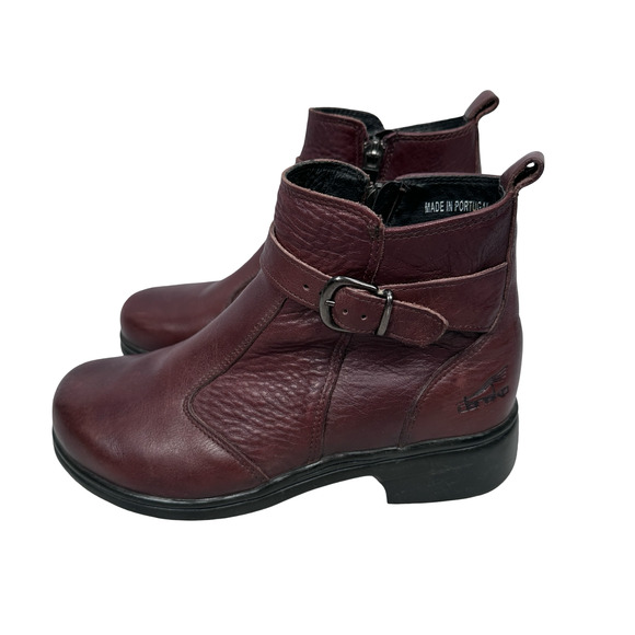 Dansko Cagney Ankle Boots Women’s 37 US 6.5 Brown Leather Side Zip Buckle Detail - Picture 3 of 8